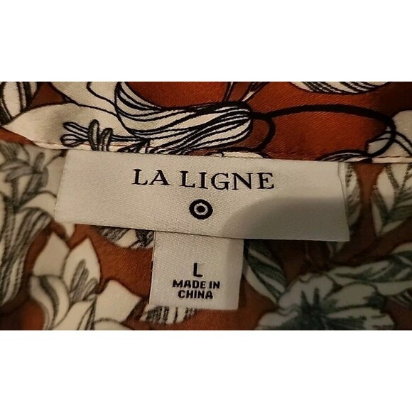 LA LIGNE For Target L Brown Floral Button Front Shirt Women - Picture 5 of 6